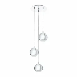 Luminaires Scandinaves-Luminaires Eglo Suspension Eglo CONESSA LED Chrome, 3 lumières