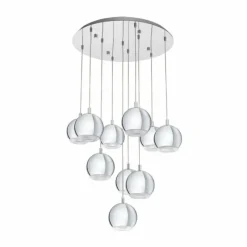 Luminaires Scandinaves-Luminaires Eglo Suspension Eglo CONESSA LED Chrome, 10 lumières