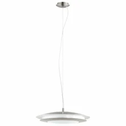 Luminaires Eglo Suspension EGLO connect MONEVA-C LED Nickel mat, 1 lumière, Changeur de couleurs