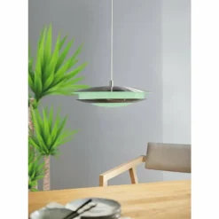 Luminaires Eglo Suspension EGLO connect MONEVA-C LED Nickel mat, 1 lumière, Changeur de couleurs