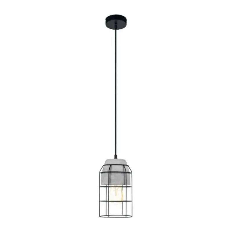 Lampes Vintages & Rétros-Luminaires Eglo Suspension Eglo CONSETT Gris, Noir, 1 lumière