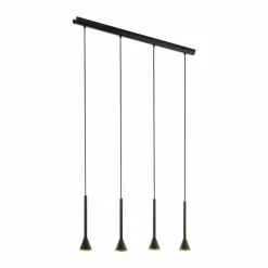 Lampes Dorées-Luminaires Eglo Suspension Eglo CORTADERAS Or, Noir, 4 lumières