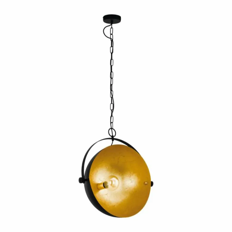 Lampes Dorées-Luminaires Eglo Suspension Eglo COVALEDA 1 Or, Noir, 1 lumière