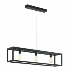 Lampes Vintages & Rétros-Luminaires Eglo Suspension Eglo ELSWICK Noir, 3 lumières