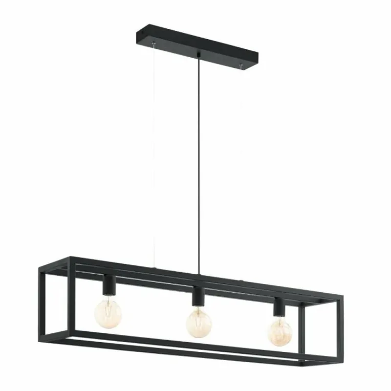 Lampes Vintages & Rétros-Luminaires Eglo Suspension Eglo ELSWICK Noir, 3 lumières