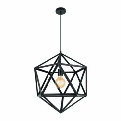 Lampes Vintages & Rétros-Luminaires Eglo Suspension Eglo EMBLETON Noir, 1 lumière