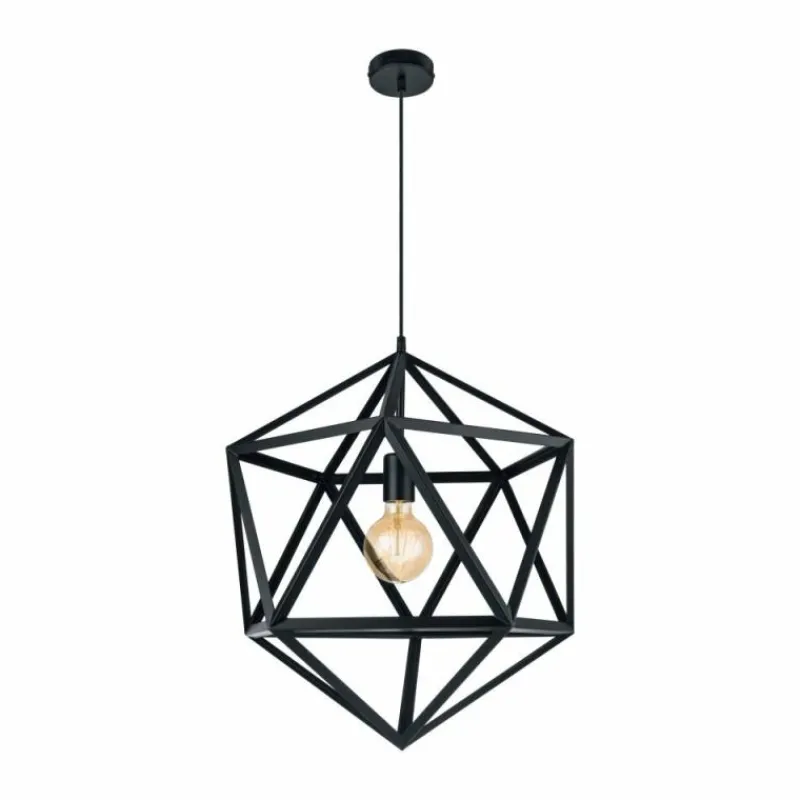 Lampes Vintages & Rétros-Luminaires Eglo Suspension Eglo EMBLETON Noir, 1 lumière
