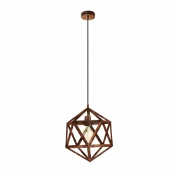 Lampes Vintages & Rétros-Luminaires Eglo Suspension Eglo EMBLETON Brun foncé, Cuivre, 1 lumière