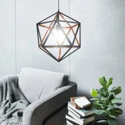 Luminaires Eglo Suspension Eglo EMBLETON 1 Cuivre, Noir, 1 lumière* Suspensions