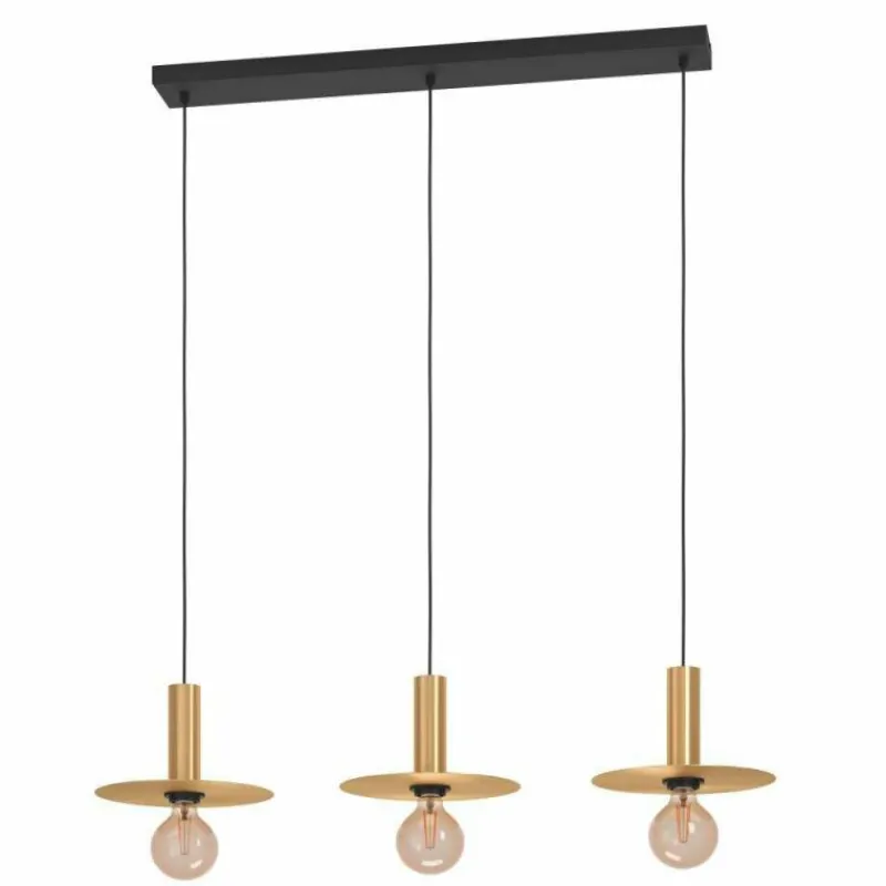 Luminaires Eglo Suspension Eglo ESCANDELL Laiton, Noir, 3 lumières* Suspensions