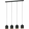 Lampes En Tissu-Luminaires Eglo Suspension Eglo ESTEPERRA Noir, 4 lumières