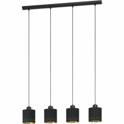 Lampes En Tissu-Luminaires Eglo Suspension Eglo ESTEPERRA Noir, 4 lumières