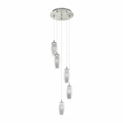 Luminaires Eglo Suspension Eglo FARSALA LED Nickel mat, 5 lumières