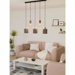 Luminaires Eglo Suspension Eglo GAZZOLA Moka, Sable, 5 lumières* Suspensions