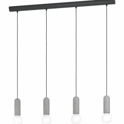Lampes Industrielles-Luminaires Eglo Suspension Eglo GIACONECCHIA Anthracite, 4 lumières