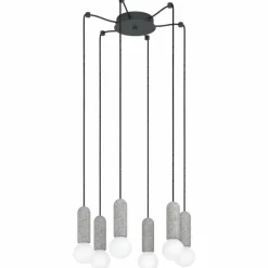 Lampes Industrielles-Luminaires Eglo Suspension Eglo GIACONECCHIA Anthracite, 6 lumières