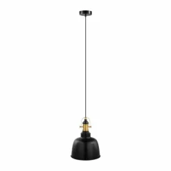 Luminaires Scandinaves-Luminaires Eglo Suspension Eglo GILWELL Bruni, Noir, 1 lumière