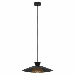 Lampes Industrielles-Luminaires Eglo Suspension Eglo GRIZEDALE Laiton, Noir, 1 lumière