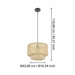 Style Boho-Chic-Luminaires Eglo Suspension Eglo HETTONLE Noir, 1 lumière