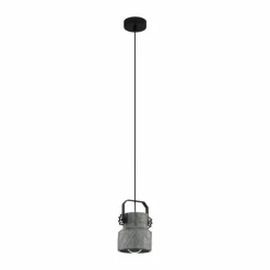 Lampes Industrielles-Luminaires Eglo Suspension Eglo HILCOTT Noir, 1 lumière