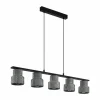 Lampes Industrielles-Luminaires Eglo Suspension Eglo HILCOTT Noir, 5 lumières