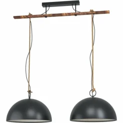 Lampes À Boules-Luminaires Eglo Suspension Eglo HODSOLL Brun, Noir, 2 lumières