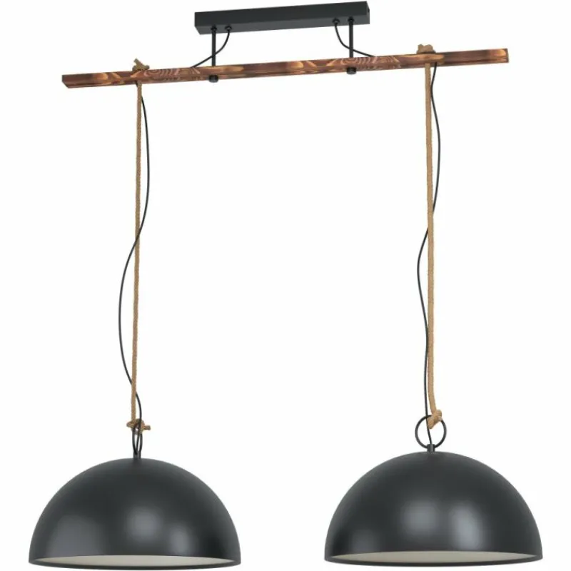 Lampes À Boules-Luminaires Eglo Suspension Eglo HODSOLL Brun, Noir, 2 lumières