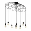 Lampes Vintages & Rétros-Luminaires Eglo Suspension Eglo HOGSMILL Noir, 8 lumières