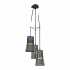 Lampes Dorées-Luminaires Eglo Suspension EGLO HONEYBOURNE Noir, 3 lumières