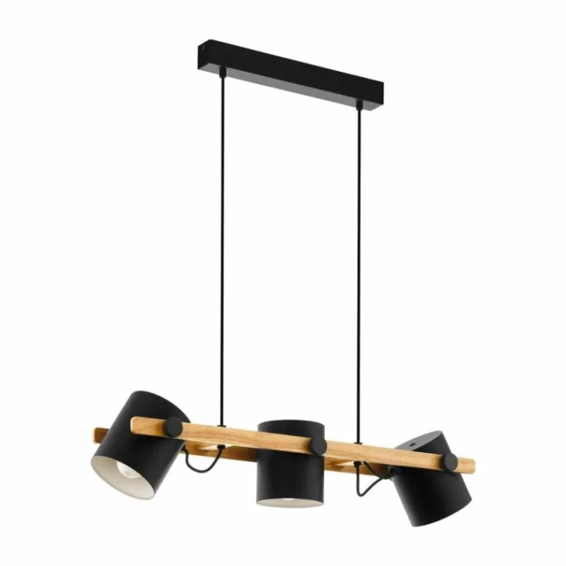 Lampes Vintages & Rétros-Luminaires Eglo Suspension EGLO HORNWOOD Crème, Noir, 3 lumières