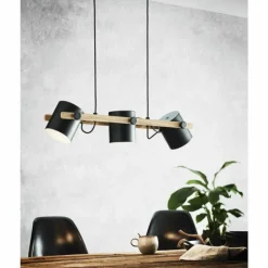 Lampes Vintages & Rétros-Luminaires Eglo Suspension EGLO HORNWOOD Crème, Noir, 3 lumières