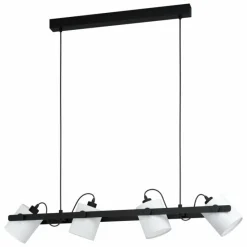 Lampes En Tissu-Luminaires Eglo Suspension Eglo HORNWOOD Noir, 4 lumières