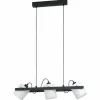 Lampes En Tissu-Luminaires Eglo Suspension Eglo HORNWOOD Noir, 3 lumières