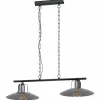 Lampes Industrielles-Luminaires Eglo Suspension EGLO KENILWORTH Noir, 2 lumières
