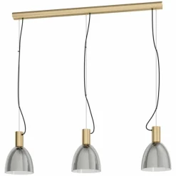 Suspension Verre Fumé-Luminaires Eglo Suspension Eglo LEBALIO Brun, 3 lumières