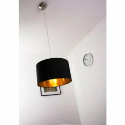 Lampes En Tissu-Luminaires Eglo Suspension Eglo Leuchten Maserlo Nickel mat, 1 lumière