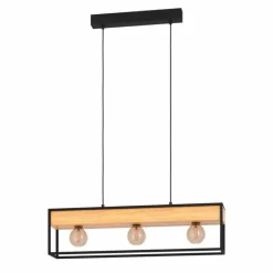 Lampes Industrielles-Luminaires Eglo Suspension Eglo LIBERTAD Écru, Noir, 3 lumières
