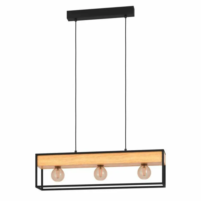 Lampes Industrielles-Luminaires Eglo Suspension Eglo LIBERTAD Écru, Noir, 3 lumières