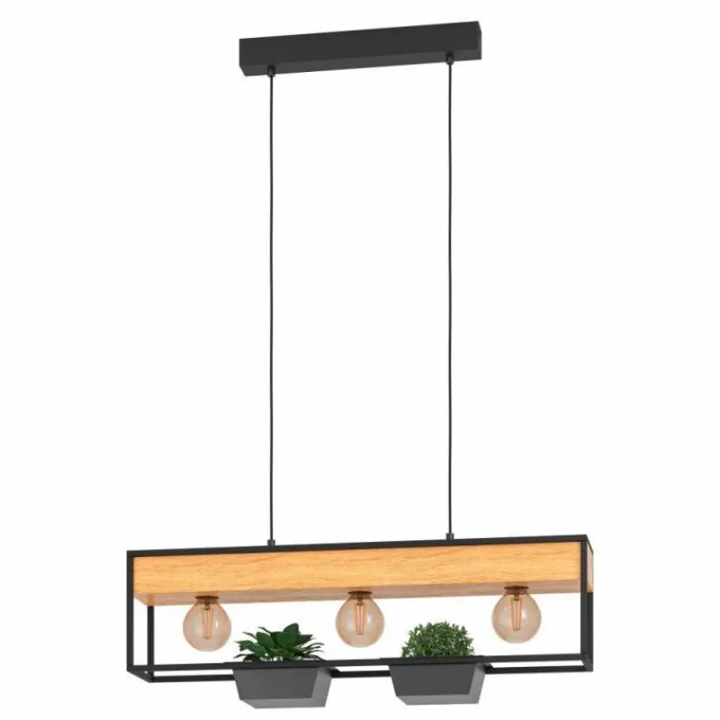 Lampes Industrielles-Luminaires Eglo Suspension Eglo LIBERTAD Écru, Noir, 3 lumières