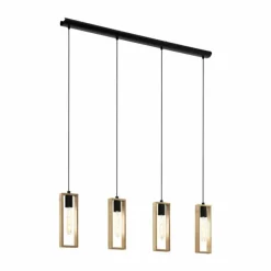Lampes Vintages & Rétros-Luminaires Eglo Suspension Eglo LITTLETON Noir, 4 lumières