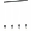 Lampes En Bois-Luminaires Eglo Suspension Eglo LOBATIA Noir, 4 lumières