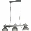Lampes Industrielles-Luminaires Eglo Suspension EGLO LUBENHAM Crème, Nickel mat, 3 lumières