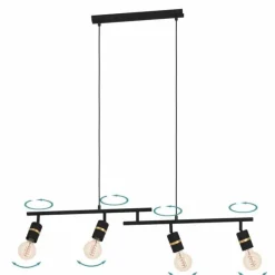 Luminaires Eglo Suspension Eglo LURONE Laiton, Noir, 4 lumières* Suspensions