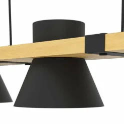 Lampes En Bois-Luminaires Eglo Suspension Eglo MACCLES Écru, Noir, 3 lumières