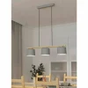 Lampes En Bois-Luminaires Eglo Suspension Eglo MARIEL Brun, Gris, 3 lumières