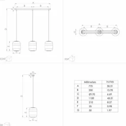 Luminaires Eglo Suspension Eglo MARYVILLA Bruni, Noir, 3 lumières