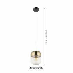 Luminaires Eglo Suspension Eglo MARYVILLA Bruni, Noir, 1 lumière