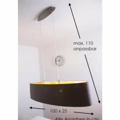 Lampes En Tissu-Luminaires Eglo Suspension Eglo Maserlo cappuccino Nickel mat, 2 lumières