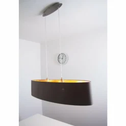 Lampes En Tissu-Luminaires Eglo Suspension Eglo Maserlo cappuccino Nickel mat, 2 lumières