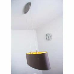 Lampes En Tissu-Luminaires Eglo Suspension Eglo Maserlo cappuccino Nickel mat, 2 lumières